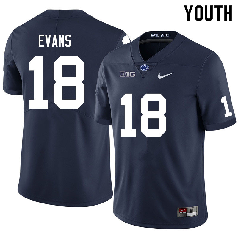 Youth #18 Omari Evans Penn State Nittany Lions College Football Jerseys Sale-Navy - Click Image to Close